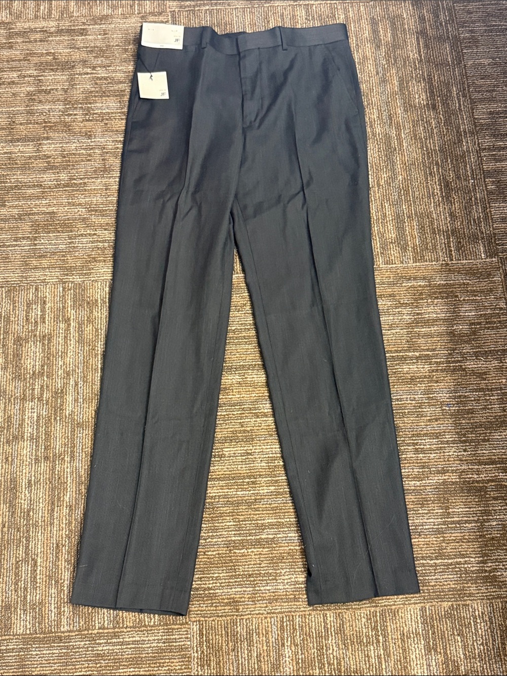 jf j.ferrar Men's Charcoal Gray Dress Pants - Pinstripe Tailored Trousers